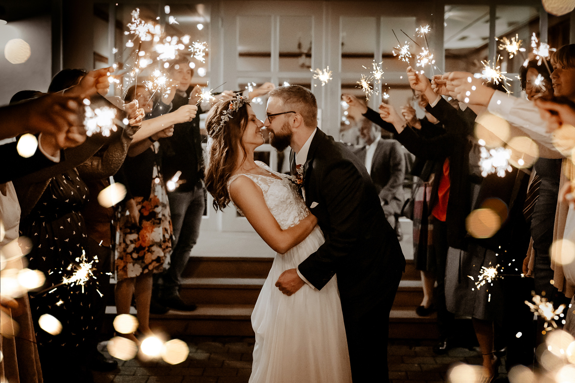 Wunderkerzen Spalier